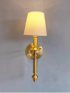 Applique Murale Antique à LED Avec Abat-jour En Tissu