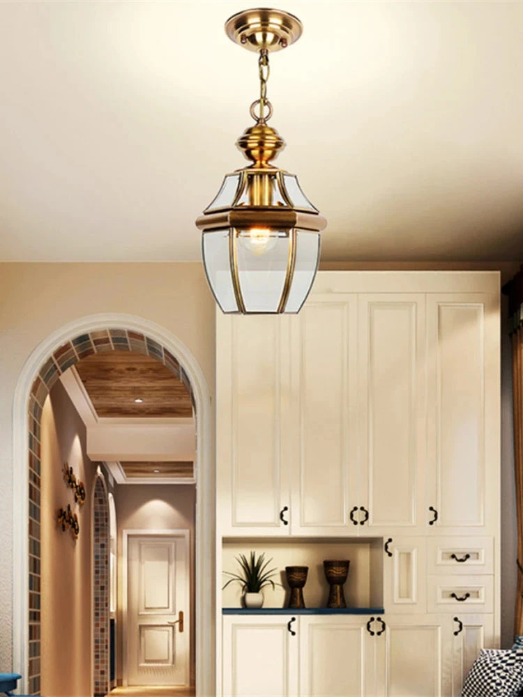 Suspension Led Antique En Verre Et Cuivre Pour Extérieur Et Intérieur 4 Suspension Led Antique En Verre Et Cuivre Pour Extérieur Et Intérieur – Image 2