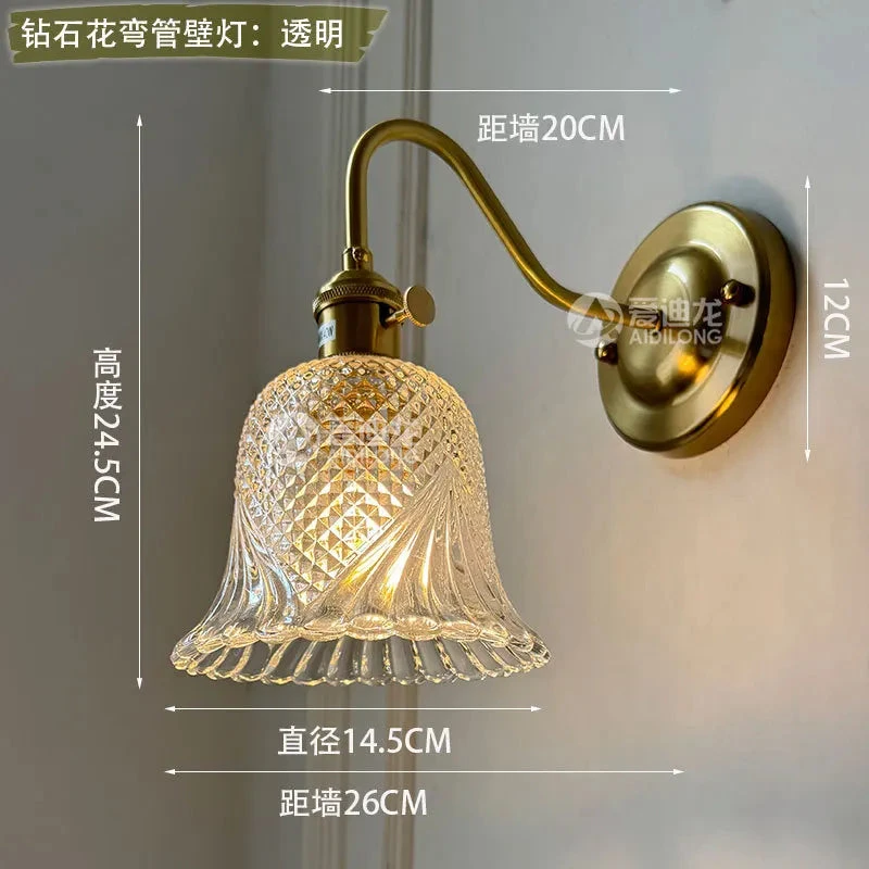 Applique Murale Nordique En Laiton Avec Abat-jour En Verre élégant 16 Applique Murale Nordique En Laiton Avec Abat-jour En Verre élégant – Image 14