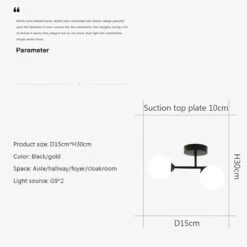 Plafonnier En Verre Moderne Minimaliste Noir Or 1/2 Têtes éclairage Intérieur Pour Couloir Allée Balcon Entrée Vestiaire Luminaires 21 Plafonnier En Verre Moderne Minimaliste Noir Or 1/2 Têtes éclairage Intérieur Pour Couloir Allée Balcon Entrée Vestiaire Luminaires -Lumeers Boutique S8514d6951e2d43b8bef7474e84bb6781G