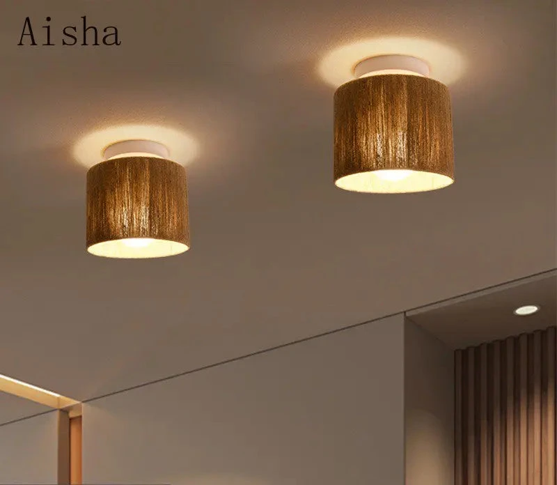 Plafonnier En Corde De Chanvre Style Japonais Rétro Pour Intérieur Accueillant 3 Plafonnier En Corde De Chanvre Style Japonais Rétro Pour Intérieur Accueillant