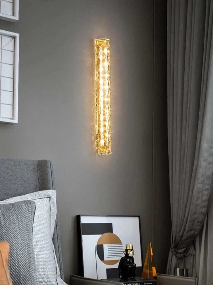 Applique Murale En Cuivre Design Minimaliste Avec Lumière En Cristal 4 Applique Murale En Cuivre Design Minimaliste Avec Lumière En Cristal – Image 2