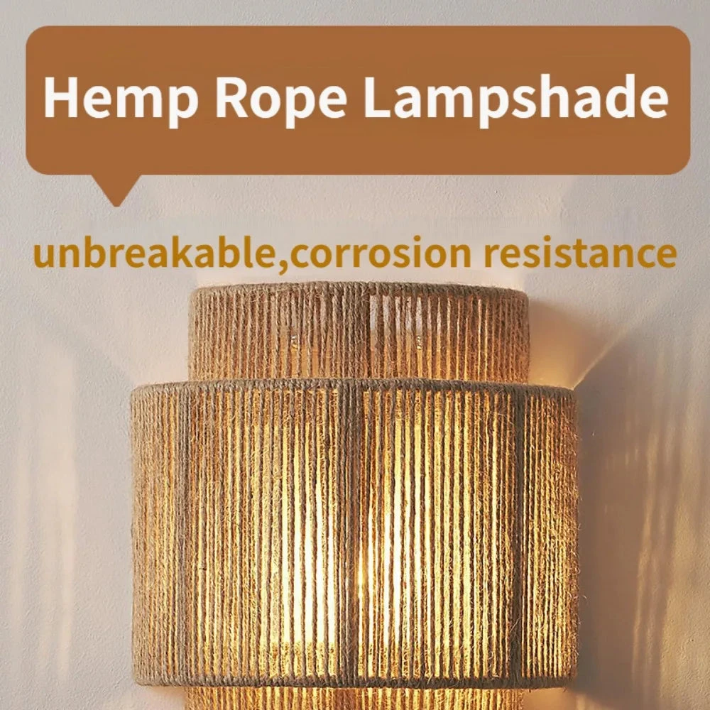 Applique Murale Vintage En Bambou Et Corde De Chanvre 8 Applique Murale Vintage En Bambou Et Corde De Chanvre – Image 6