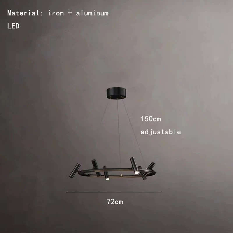 Suspension Led Nordique En Métal Noir Rotative Pour Intérieur 11 Suspension Led Nordique En Métal Noir Rotative Pour Intérieur – Image 9