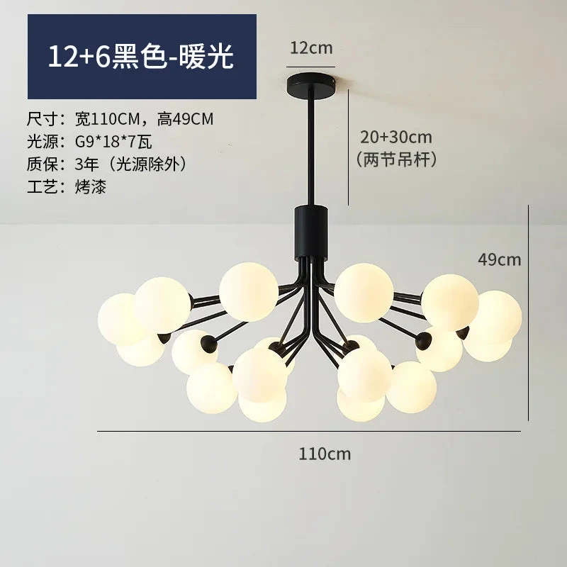 Lustre Haricot Magique En Verre éclairage Moderne Romantique 10 Lustre Haricot Magique En Verre éclairage Moderne Romantique – Image 8