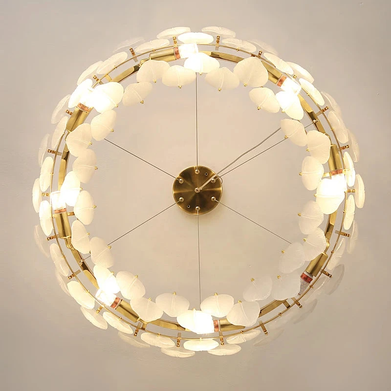 Feather Glass Led Chandelier Pendant Lights Suspension Hanging Lamp For Living Room Bedroom 8 Feather Glass Led Chandelier Pendant Lights Suspension Hanging Lamp For Living Room Bedroom – Image 6