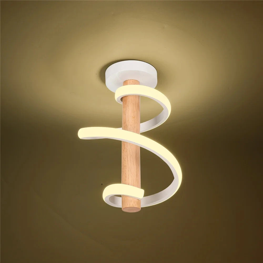 Plafonnier Led Ondulé En Bois Design Moderne Long Tube Décoratif 3 Plafonnier Led Ondulé En Bois Design Moderne Long Tube Décoratif