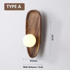 Applique Murale En Bois Naturel Avec Abat-jour En Verre Décor Vintage -Lumeers Boutique S967ea6f7c3e141b7a647edcb75540310p