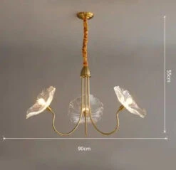 Lustre Moderne En Verre En Forme De Fleur De Lotus Avec Led -Lumeers Boutique S972656e4c25a48d3a5a1a27cab46a873m