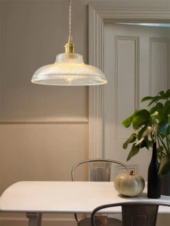 Suspension Moderne En Laiton Avec Abat-jour Rustique En Verre De Noyer -Lumeers Boutique S97609d40d6f9455b84e83e645f1c0b57a