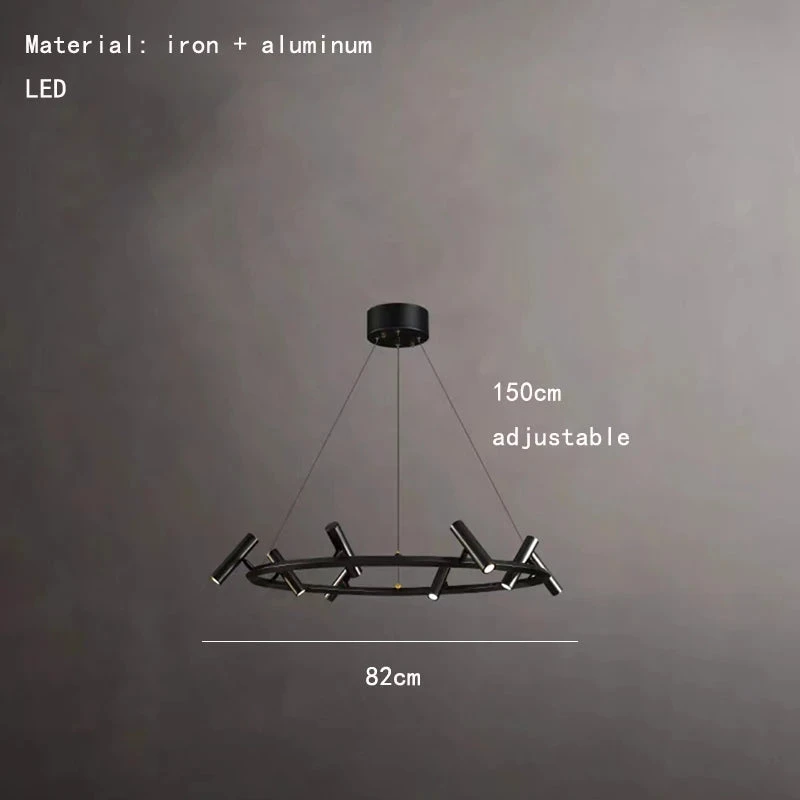 Suspension Led Nordique En Métal Noir Rotative Pour Intérieur 12 Suspension Led Nordique En Métal Noir Rotative Pour Intérieur – Image 10