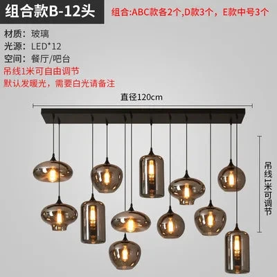 Lustre Nordique En Verre Pour éclairage Moderne De Restaurant Et Café 8 Lustre Nordique En Verre Pour éclairage Moderne De Restaurant Et Café – Image 6