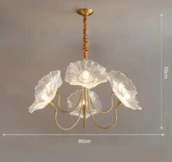 Lustre Moderne En Verre En Forme De Fleur De Lotus Avec Led -Lumeers Boutique S9a21d638248940f2b2d5e350808a80c4j