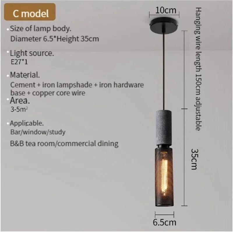 Suspension En Béton Industriel Avec Abat-jour En Fer 11 Suspension En Béton Industriel Avec Abat-jour En Fer – Image 9