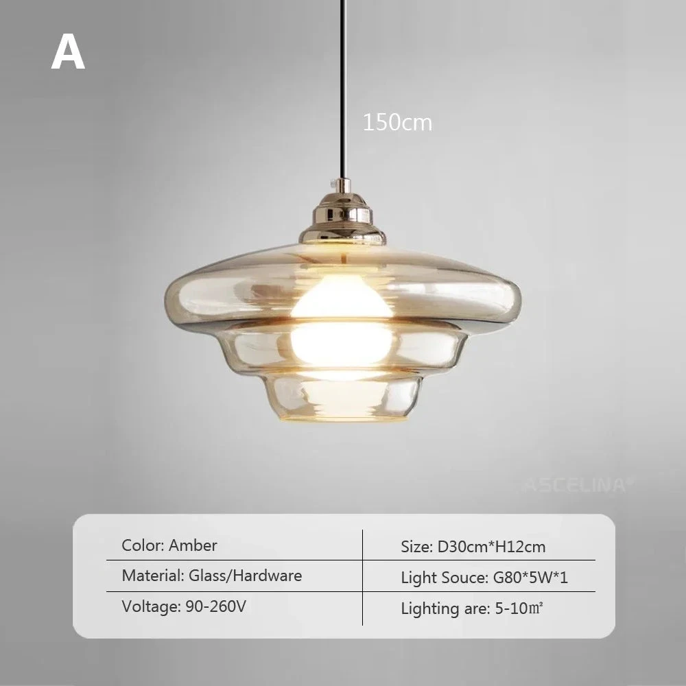 Suspension Rétro En Verre Plaqué Pour Décoration Moderne 9 Suspension Rétro En Verre Plaqué Pour Décoration Moderne – Image 7