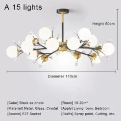 Lustre En Cristal Nordique à Led Pour Décoration Intérieure Moderne 33 Lustre En Cristal Nordique à Led Pour Décoration Intérieure Moderne -Lumeers Boutique S9efe5c3ccc044b31be34f42b2492d325Q