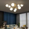 Plafonnier Moderne En Cuivre Doré Avec Boule De Verre Et Led -Lumeers Boutique Sa14ad9f01248408db8ad1aa34ac89b912