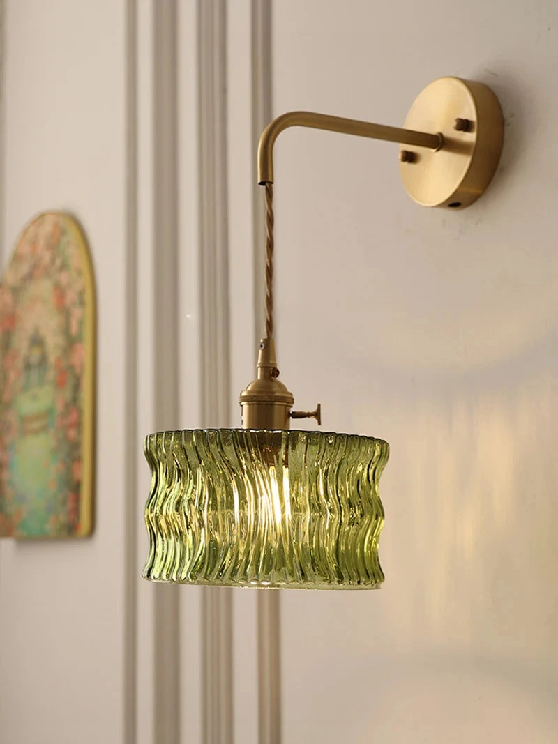 Applique Murale Vintage En Verre Avec Douille En Laiton 11 Applique Murale Vintage En Verre Avec Douille En Laiton – Image 9