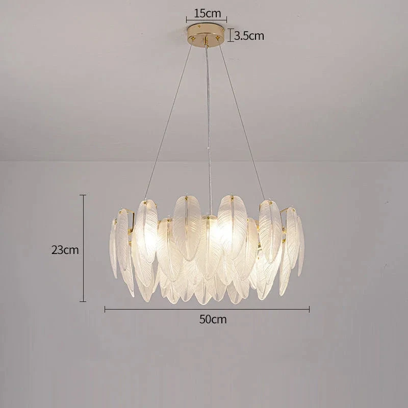 Feather Glass Led Chandelier Pendant Lights Suspension Hanging Lamp For Living Room Bedroom 12 Feather Glass Led Chandelier Pendant Lights Suspension Hanging Lamp For Living Room Bedroom – Image 10