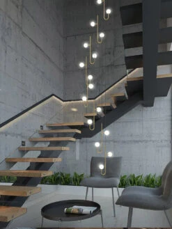 Suspension LED Escalier Colimaçon Plafond Lustre Moderne Luxe -Lumeers Boutique Sa44e6ae8cea347739b47f48e046be802A