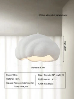 Suspension Nordique Minimaliste Créatif Nuage Wabi Sabi Crème Style Led Lustre Restaurant Bar Décor à La Maison Lampe Salle à Manger Lumières 22 Suspension Nordique Minimaliste Créatif Nuage Wabi Sabi Crème Style Led Lustre Restaurant Bar Décor à La Maison Lampe Salle à Manger Lumières -Lumeers Boutique Sa88c87ce429740b6be65882304222762C