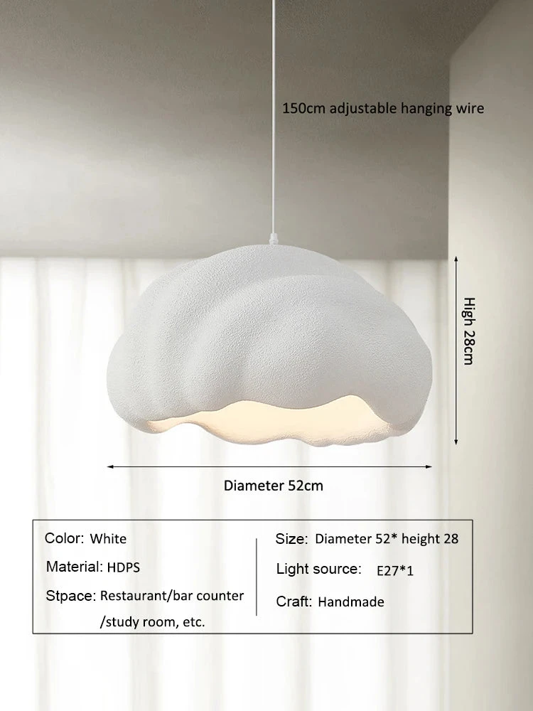 Suspension Nordique Minimaliste Créatif Nuage Wabi Sabi Crème Style Led Lustre Restaurant Bar Décor à La Maison Lampe Salle à Manger Lumières 12 Suspension Nordique Minimaliste Créatif Nuage Wabi Sabi Crème Style Led Lustre Restaurant Bar Décor à La Maison Lampe Salle à Manger Lumières – Image 10