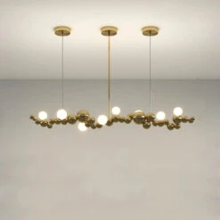 Suspension Design Led Art Déco En Or Chromé Pour Intérieur élégant