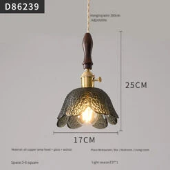 Suspension Moderne En Laiton Avec Abat-jour Rustique En Verre De Noyer -Lumeers Boutique Sad2846ace9674487a704bf79d04e60d56