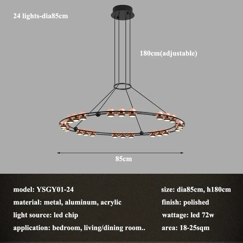 Lustre LED Circulaire Moderne Design Nordique Pour Intérieur élégant 14 Lustre LED Circulaire Moderne Design Nordique Pour Intérieur élégant – Image 12