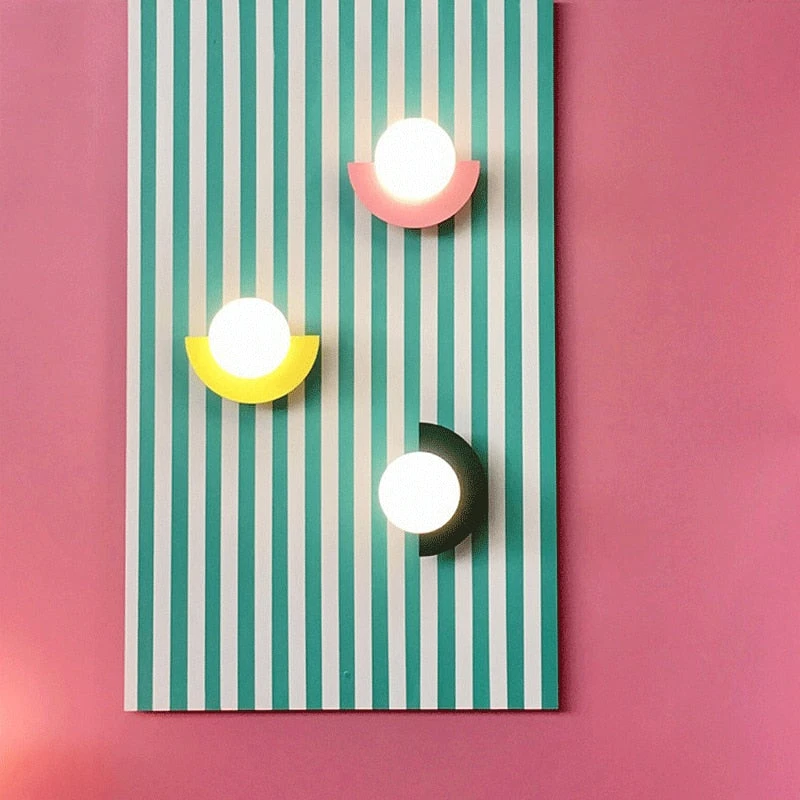 Applique Murale LED Demi-cercle Nordic Macaron 4 Applique Murale LED Demi-cercle Nordic Macaron – Image 2