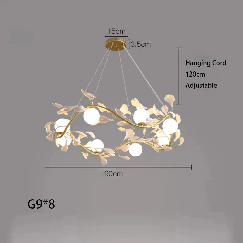 Lustre Suspendu à Led En Verre De Ginkgo Créatif Moderne 13 Lustre Suspendu à Led En Verre De Ginkgo Créatif Moderne – Image 11