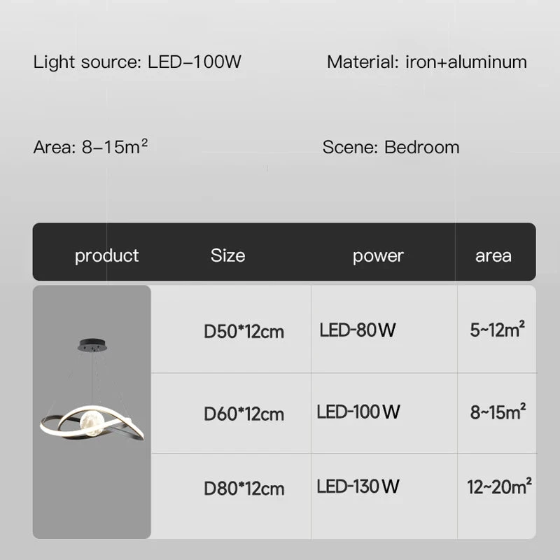 Suspension Led Moderne Style Art Noir Pour Intérieur 8 Suspension Led Moderne Style Art Noir Pour Intérieur – Image 6