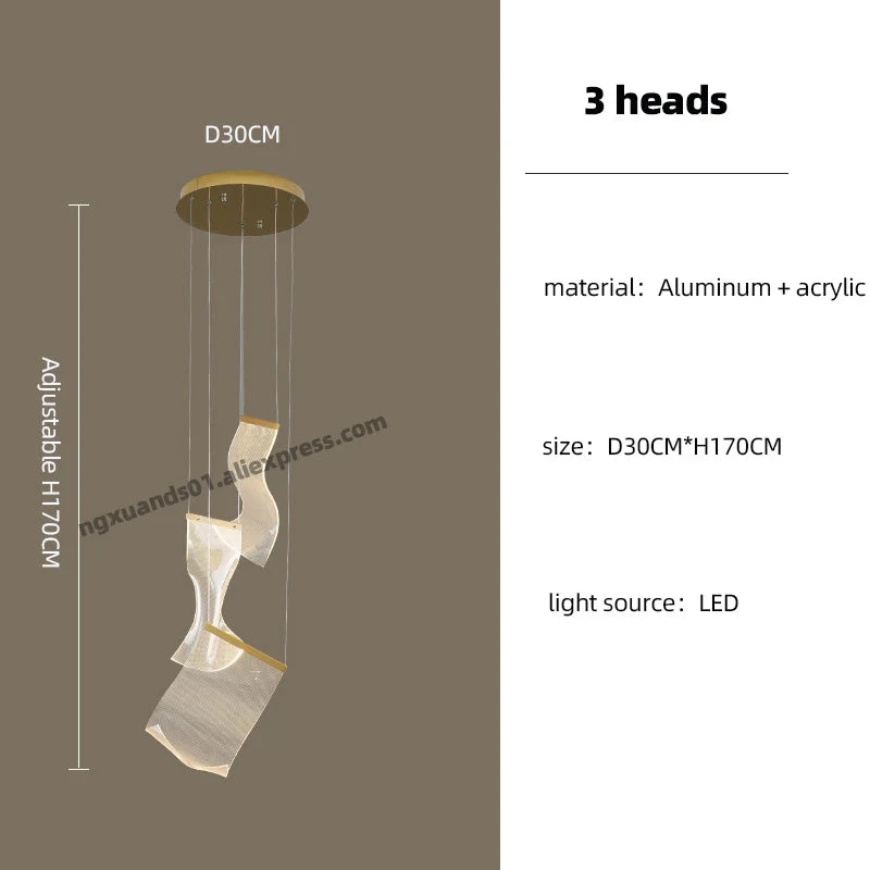 Suspension Moderne à Led Design éclairage Acrylique Profilé 14 Suspension Moderne à Led Design éclairage Acrylique Profilé – Image 12