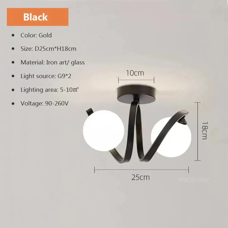 Plafonnier En Verre Moderne Minimaliste Noir Or 1/2 Têtes éclairage Intérieur Pour Couloir Allée Balcon Entrée Vestiaire Luminaires 16 Plafonnier En Verre Moderne Minimaliste Noir Or 1/2 Têtes éclairage Intérieur Pour Couloir Allée Balcon Entrée Vestiaire Luminaires – Image 14