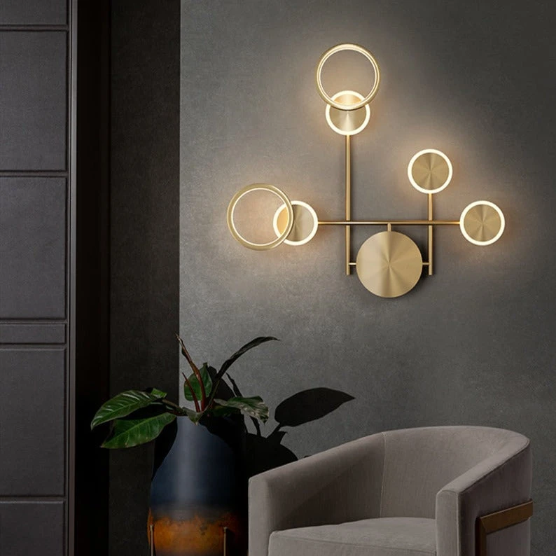 Applique Murale Moderne LED Circulaire En Métal Doré Sicily 9 Applique Murale Moderne LED Circulaire En Métal Doré Sicily – Image 7