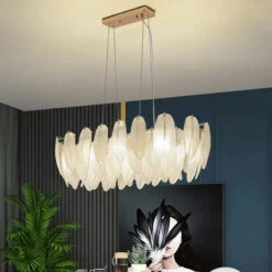Feather Glass Led Chandelier Pendant Lights Suspension Hanging Lamp For Living Room Bedroom 18 Feather Glass Led Chandelier Pendant Lights Suspension Hanging Lamp For Living Room Bedroom -Lumeers Boutique Sc15e7d58738644c08450185e711dc466C