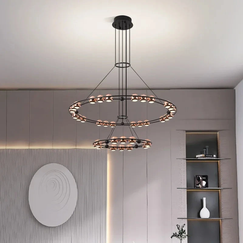 Lustre LED Circulaire Moderne Design Nordique Pour Intérieur élégant 4 Lustre LED Circulaire Moderne Design Nordique Pour Intérieur élégant – Image 2