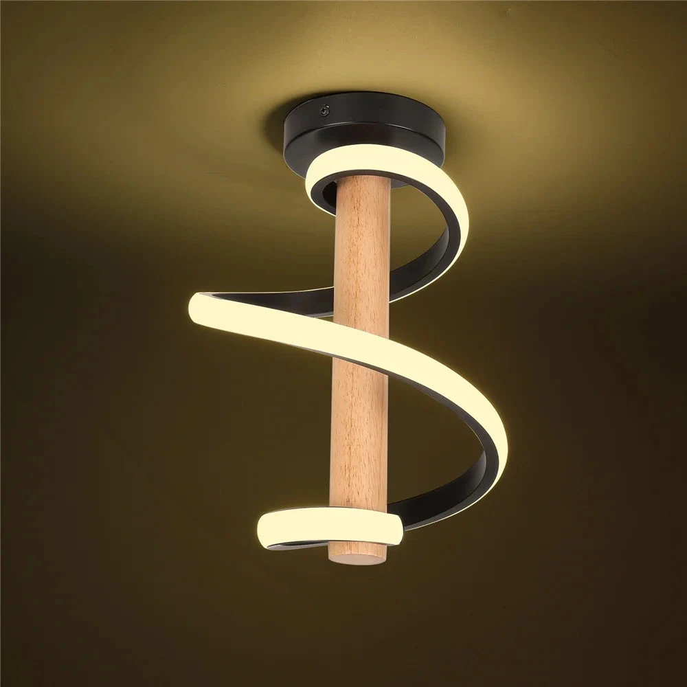 Plafonnier Led Ondulé En Bois Design Moderne Long Tube Décoratif 10 Plafonnier Led Ondulé En Bois Design Moderne Long Tube Décoratif – Image 8