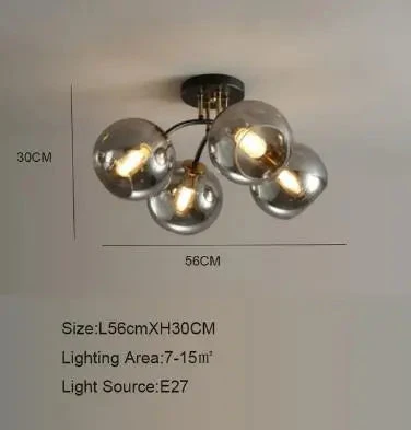 Plafonnier Industriel Design En Verre Fumé Pour Décoration Moderne 13 Plafonnier Industriel Design En Verre Fumé Pour Décoration Moderne – Image 11