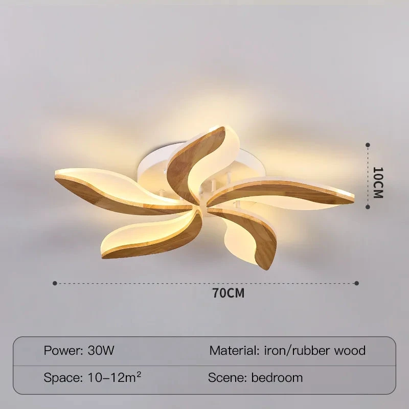 Lustre Moderne En Bois Avec Luminaires En Acrylique à LED 11 Lustre Moderne En Bois Avec Luminaires En Acrylique à LED – Image 9