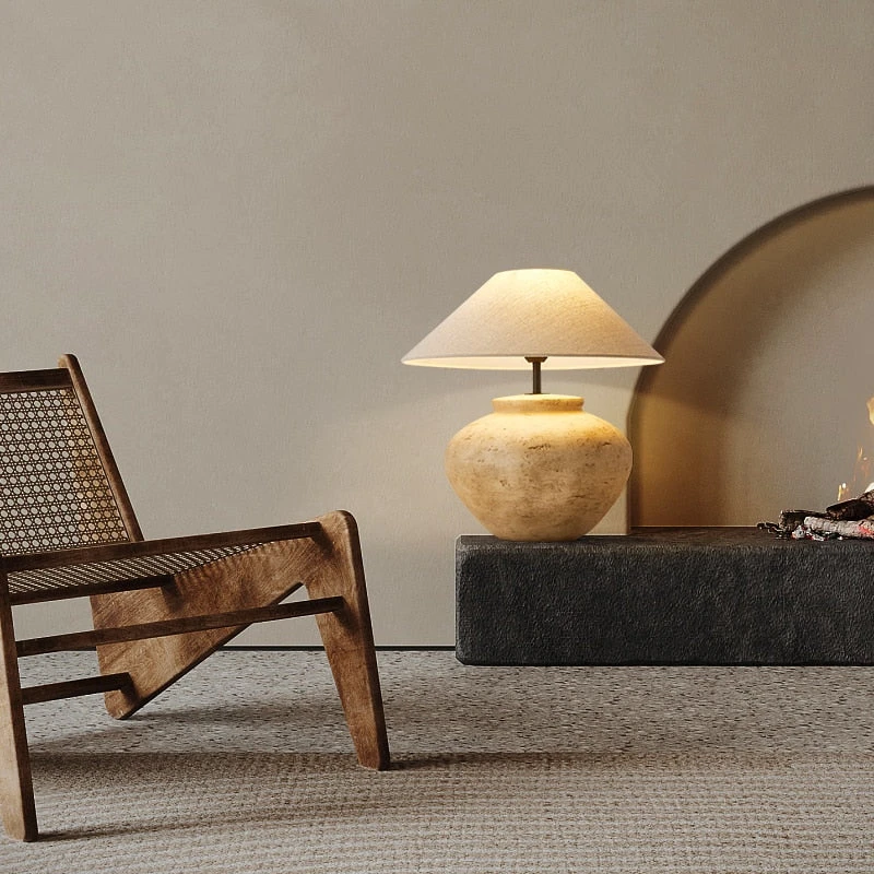 Lampe De Chevet En Céramique Abat-jour En Tissus Japan 5 Lampe De Chevet En Céramique Abat-jour En Tissus Japan – Image 3