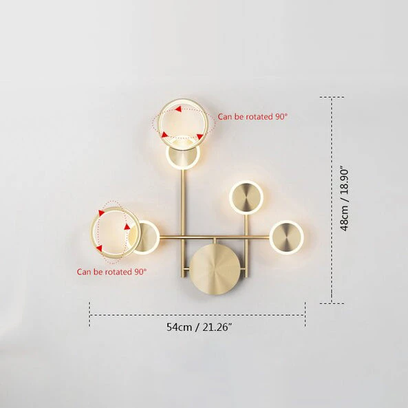 Applique Murale Moderne LED Circulaire En Métal Doré Sicily 14 Applique Murale Moderne LED Circulaire En Métal Doré Sicily – Image 12