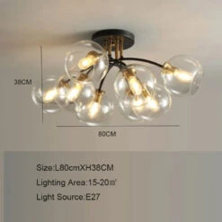 Lampe Plafonnier Verre Nordique Noir Or -Lumeers Boutique Sda3afd5450f542eda9ec920e997786b1d