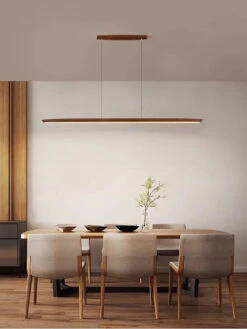 Lustre Suspendu En Bois Design Tendance Dimmable Pour Intérieur Moderne