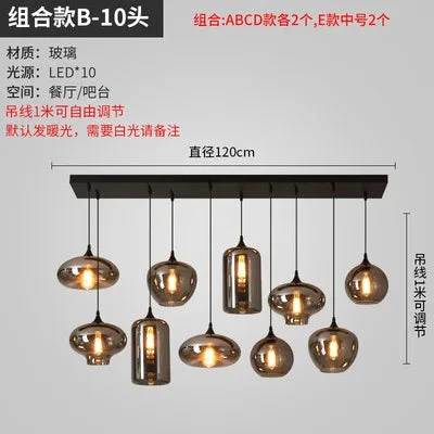 Lustre Nordique En Verre Pour éclairage Moderne De Restaurant Et Café 9 Lustre Nordique En Verre Pour éclairage Moderne De Restaurant Et Café – Image 7