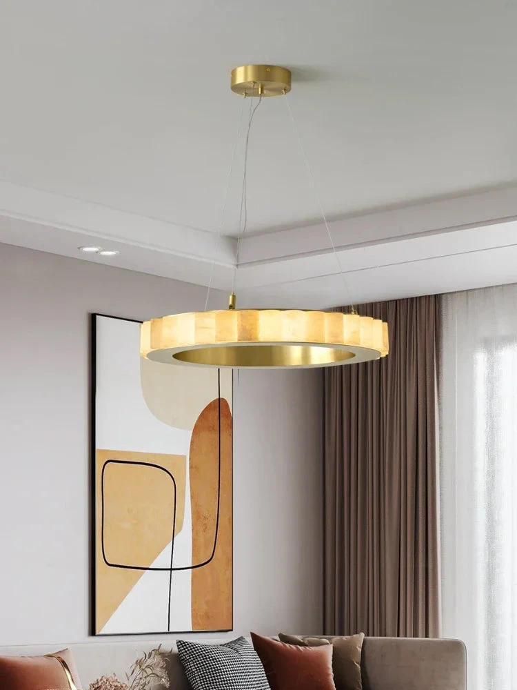 Lustre Moderne En Duplex Marbre Naturel Pour Famille 4 Lustre Moderne En Duplex Marbre Naturel Pour Famille – Image 2