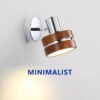 Applique Murale Led Bauhaus Bois Rétro Pour Lecture