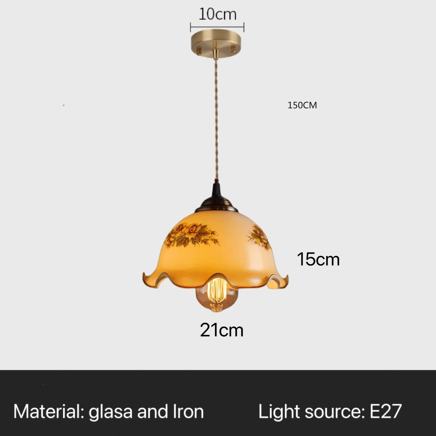 Suspension En Verre Vintage Loft Lampes Suspendues Pour Cuisine Restaurant Décoration Lustre De Plafond éclairage Nordique Américain 13 Suspension En Verre Vintage Loft Lampes Suspendues Pour Cuisine Restaurant Décoration Lustre De Plafond éclairage Nordique Américain – Image 11