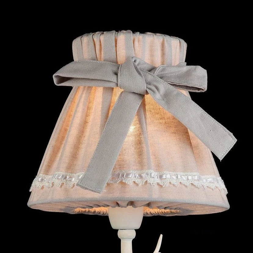 Applique Murale En Fer Avec Abat-jour En Tissu Et Noeud Ruban 6 Applique Murale En Fer Avec Abat-jour En Tissu Et Noeud Ruban – Image 4