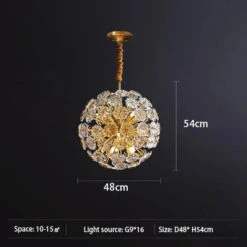 Lustre Cristal Pissenlit Cuivre Suspension à Led Décorative -Lumeers Boutique Sf1ec6e2b8255482499259c6b1f584d379